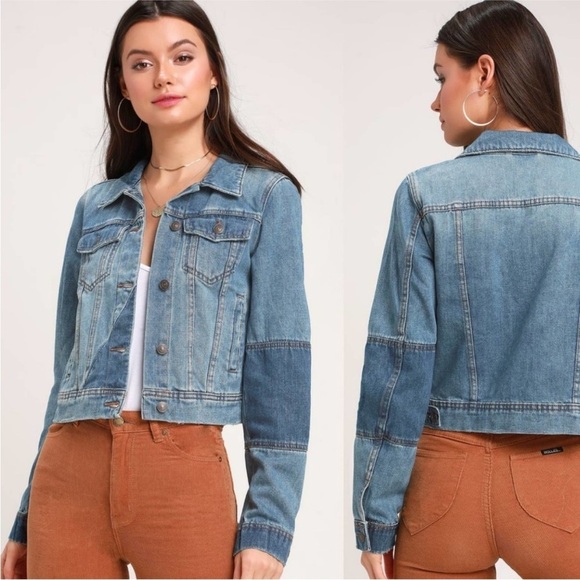 Free People Rumors Patchwork Two-Tone Denim Jean Jacket Women's Size XSmall - Picture 4 of 14